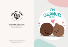 이미지를 갤러리 뷰어에 로드 , "I'M COCONUTS FO YOU" GREETING CARD, ILLUSTRATED BY KIRSTEN MITCHELL @ LOCALKINETINGZSHOP WWW.LOCALKINETINGZ.COM