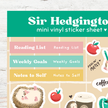Load image into Gallery viewer, SIR HEDGINGTON | STICKER SHEET

